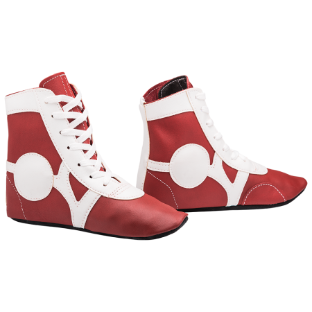 Купить Обувь для самбо SM-0102, кожа, красный Rusco в Лагани 