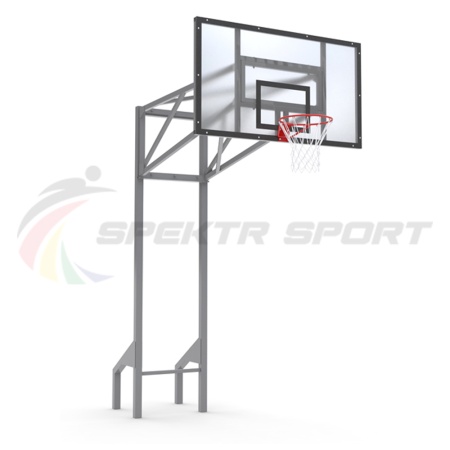 Купить Стойка баскетбольная уличная усиленная со щитом из оргстекла, кольцом и сеткой SP D 413 в Лагани 