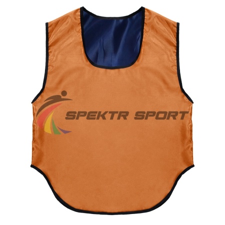 Купить Манишка футбольная двусторонняя Spektr Sport оранжево-синяя, р. 36-40 в Лагани 