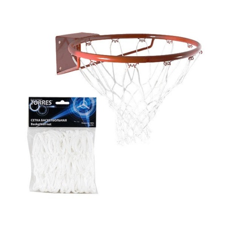 Купить Сетка баскетбольная Torres, нить 4 мм, белая в Лагани 