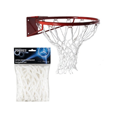 Купить Сетка баскетбольная Torres, нить 6 мм, белая в Лагани 