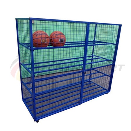 Купить Стеллаж для хранения мячей и инвентаря передвижной металлический (сетка) Цельносварной в Лагани 